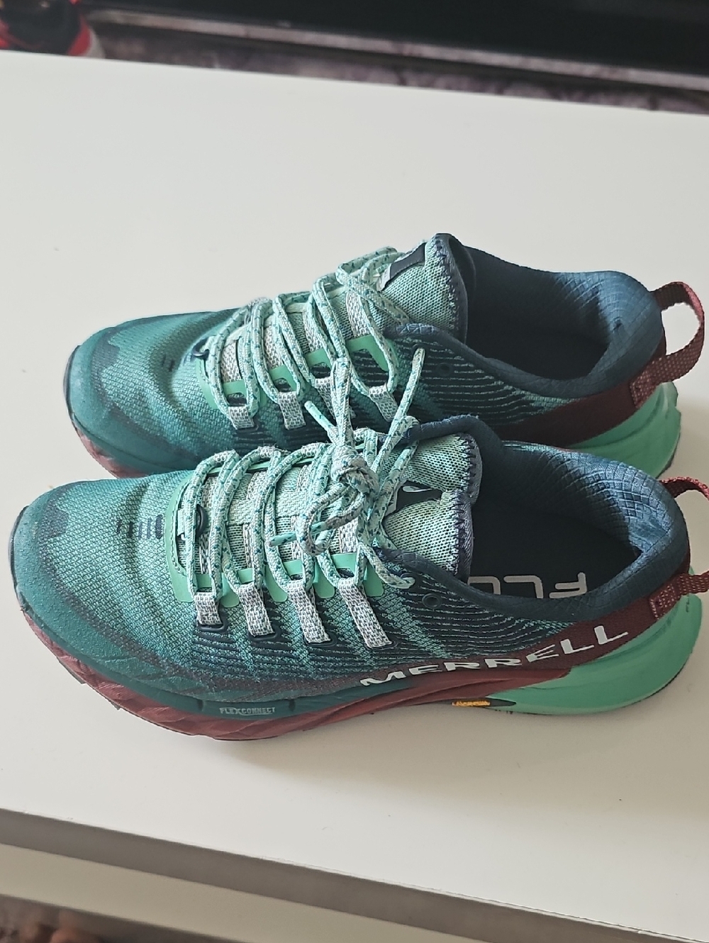 Merrell Teal and Burgundy Women's Trail Running Shoes